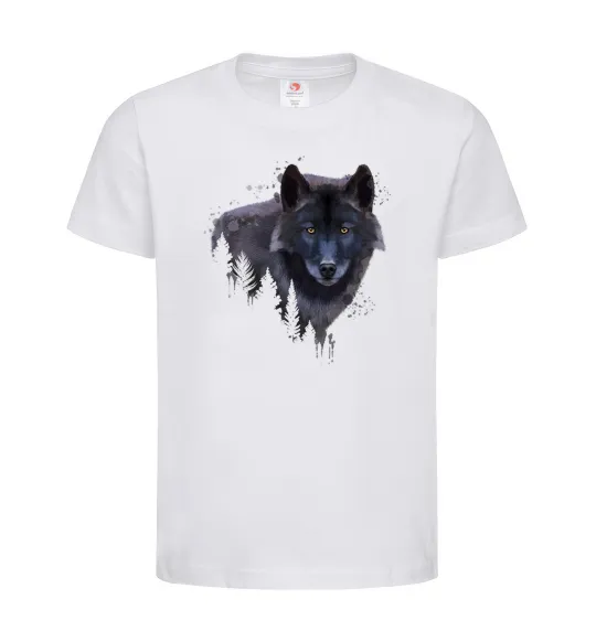 Детская футболка Wolf in the wood Белый фото