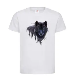 Детская футболка Wolf in the wood Белый фото