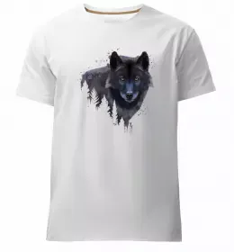 Мужская премиум футболка Alpha wolf Черный фото