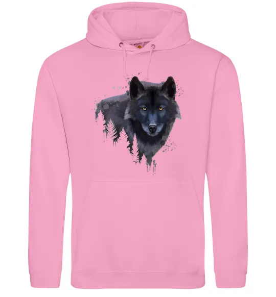 Жіноча толстовка (худі) Wolf in the wood Рожевий фото