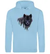 Жіноча толстовка (худі) Wolf in the wood Блакитний фото