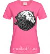 Женская футболка Два волка Ярко-розовый фото