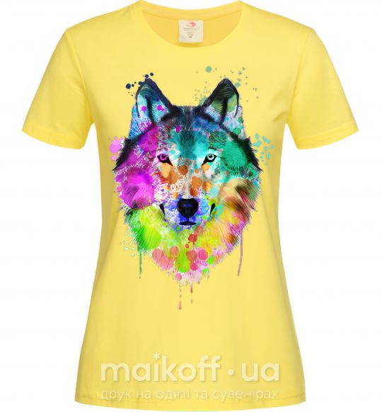 Жіноча футболка Wolf splashes Лимонний фото