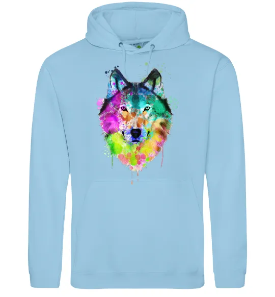 Чоловіча толстовка (худі) Wolf splashes Блакитний фото