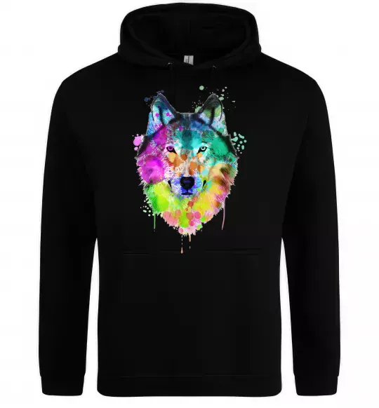 Жіноча толстовка (худі) Wolf splashes Чорний фото