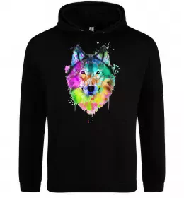 Женская толстовка (худи) Wolf splashes Черный фото