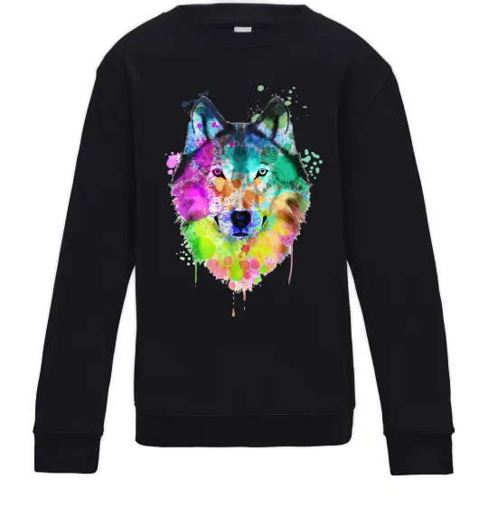 Дитячий світшот Wolf splashes Чорний фото