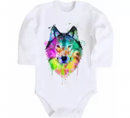 Детский боди Wolf splashes Белый фото