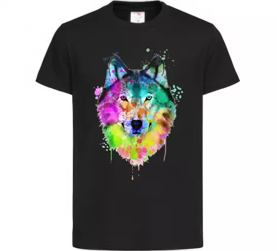 Детская футболка Wolf splashes Черный фото