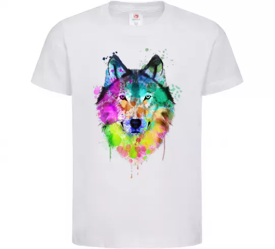 Детская футболка Wolf splashes Белый фото
