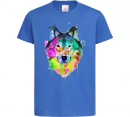 Дитяча футболка Wolf splashes Яскраво-синій фото