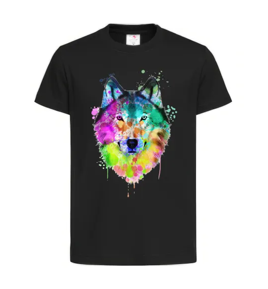 Детская футболка Wolf splashes Черный фото