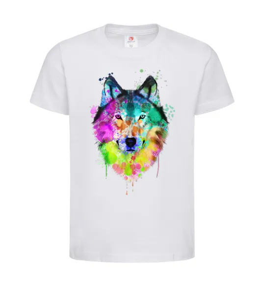 Детская футболка Wolf splashes Белый фото