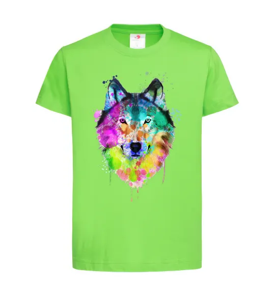 Детская футболка Wolf splashes Лаймовый фото