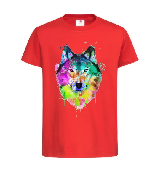 Детская футболка Wolf splashes Красный фото