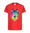 Детская футболка Wolf splashes Красный фото