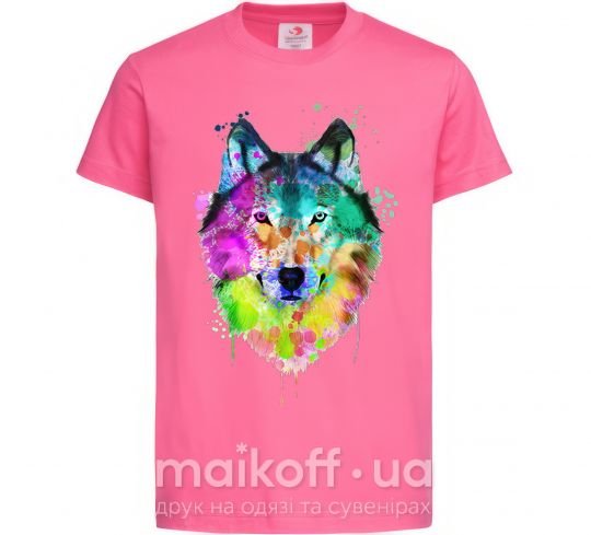 Детская футболка Wolf splashes Ярко-розовый фото