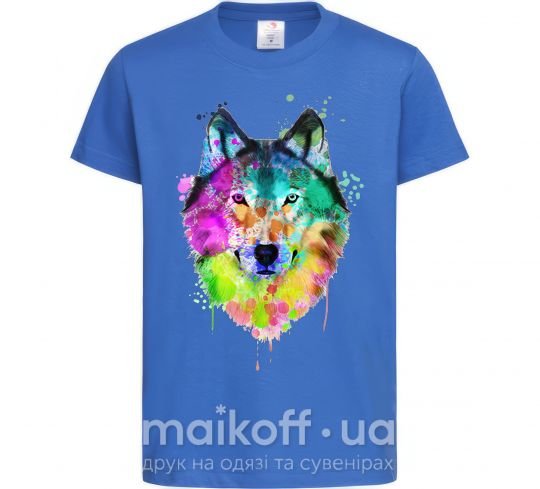 Детская футболка Wolf splashes Ярко-синий фото