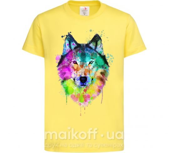 Детская футболка Wolf splashes Лимонный фото