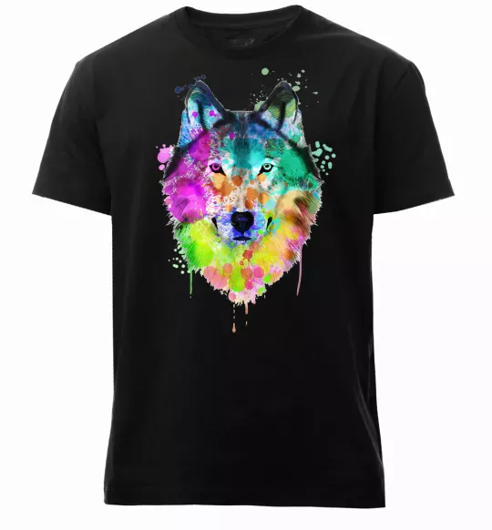 Мужская премиум футболка Wolf splashes Черный фото