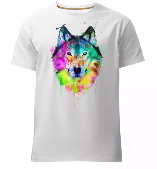 Мужская премиум футболка Wolf splashes Белый фото