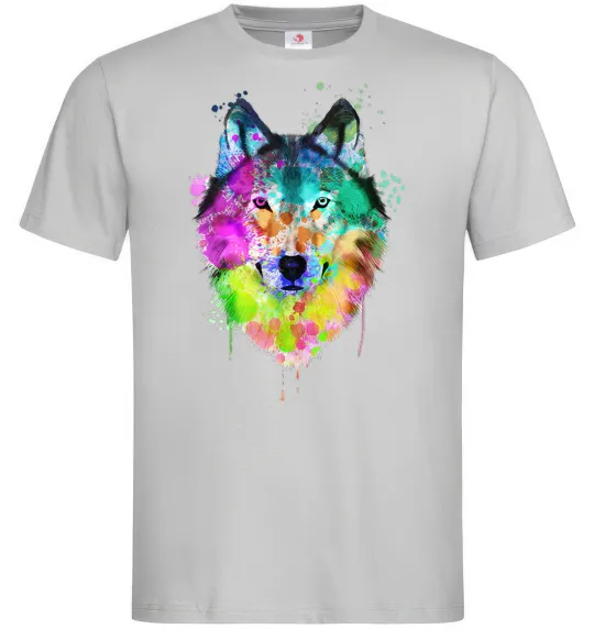 Чоловіча футболка Wolf splashes Сірий фото