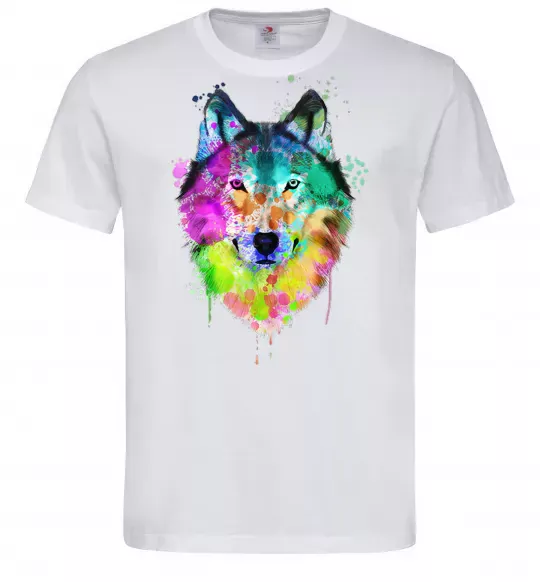 Чоловіча футболка Wolf splashes Білий фото