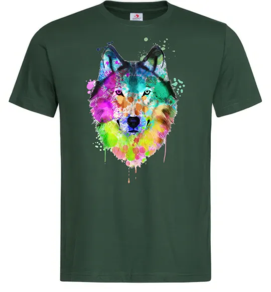 Чоловіча футболка Wolf splashes Темно-зелений фото