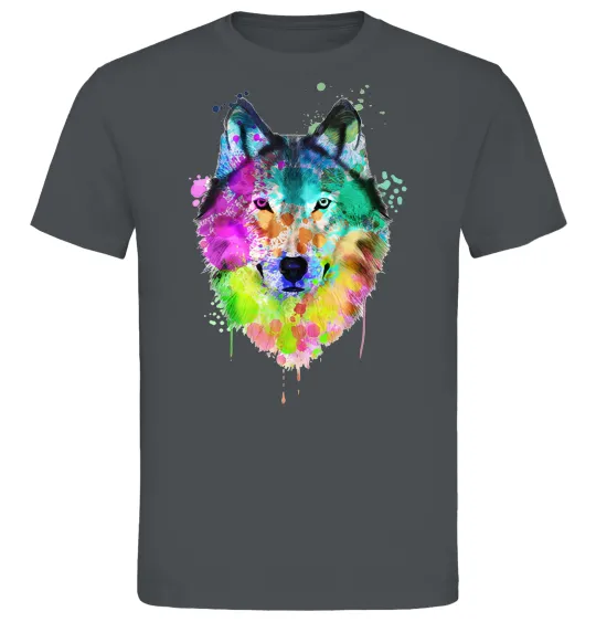 Чоловіча футболка Wolf splashes Графіт фото