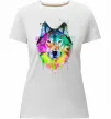Жіноча преміум футболка Wolf splashes Білий фото