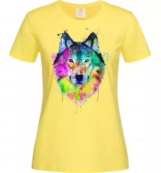 Женская футболка Wolf splashes Лимонный фото