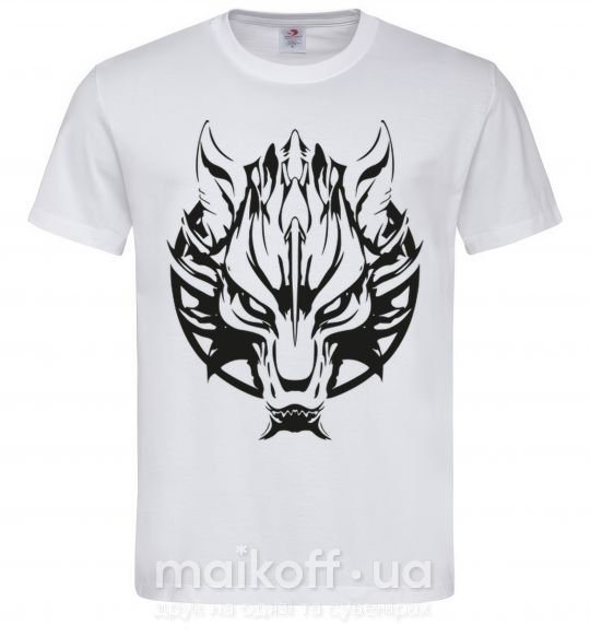 Чоловіча футболка Черный волк Білий фото