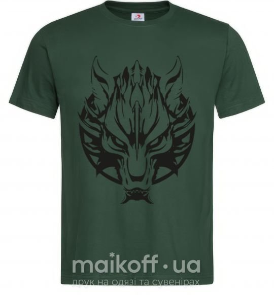 Чоловіча футболка Черный волк Темно-зелений фото