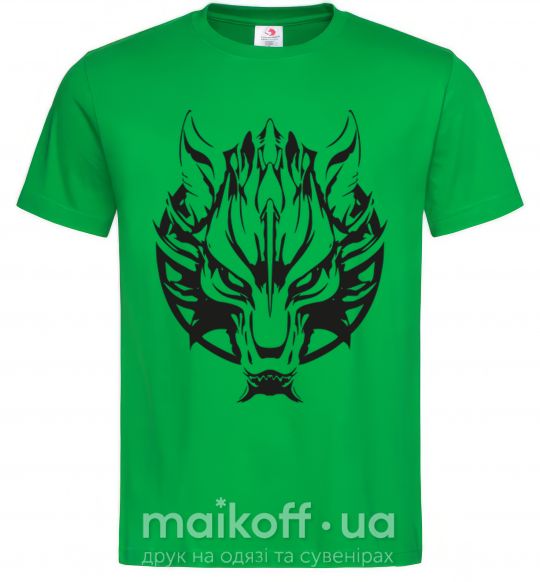 Чоловіча футболка Черный волк Зелений фото