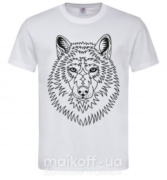 Чоловіча футболка Волк узор Білий фото