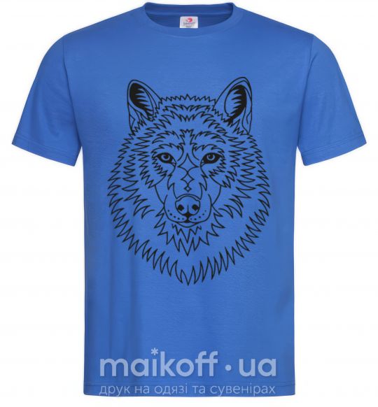Чоловіча футболка Волк узор Яскраво-синій фото