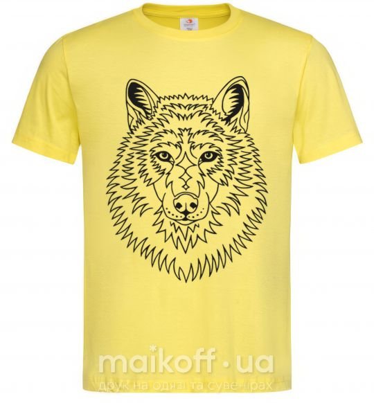 Чоловіча футболка Волк узор Лимонний фото