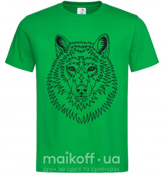 Чоловіча футболка Волк узор Зелений фото