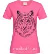 Жіноча футболка Волк узор Яскраво-рожевий фото