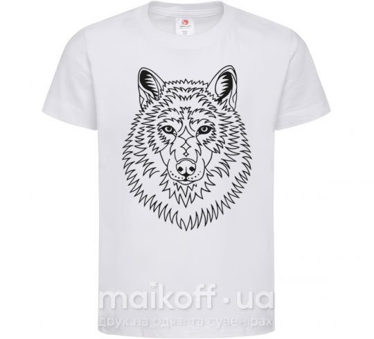 Детская футболка Волк узор Белый фото