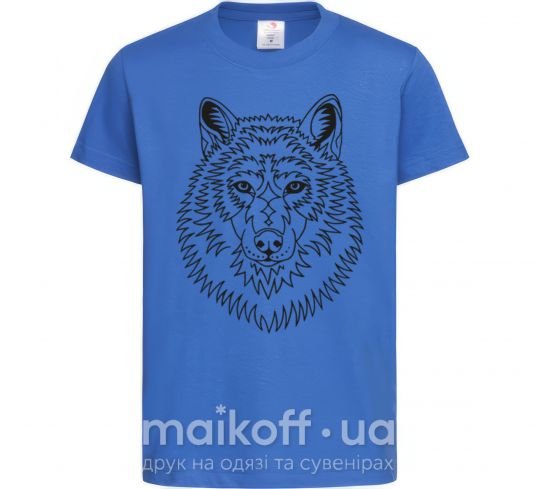 Детская футболка Волк узор Ярко-синий фото