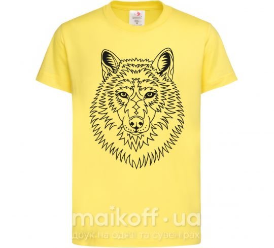 Детская футболка Волк узор Лимонный фото