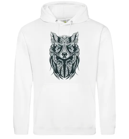 Чоловіча толстовка (худі) Wolf eyes Білий фото