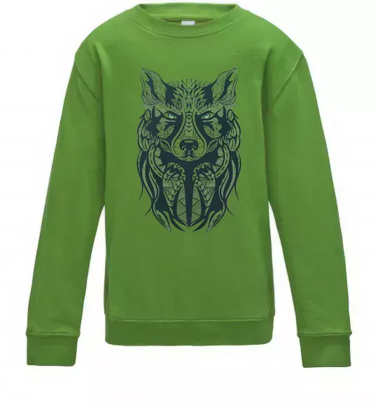 Детский Свитшот Wolf eyes Лаймовый фото