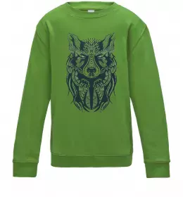 Детский Свитшот Вовк стрибок Черный фото