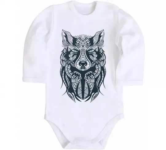 Детский боди Wolf eyes Белый фото