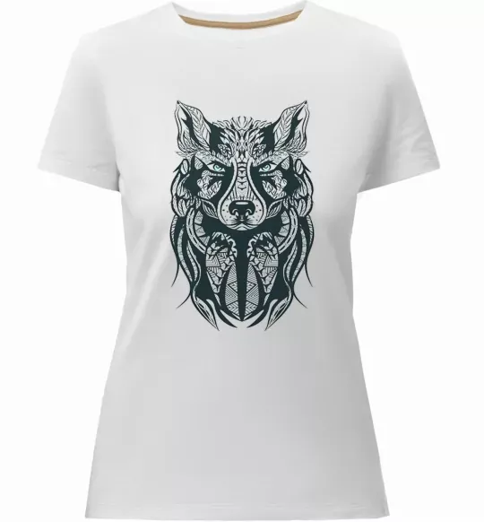 Жіноча преміум футболка Wolf eyes Білий фото