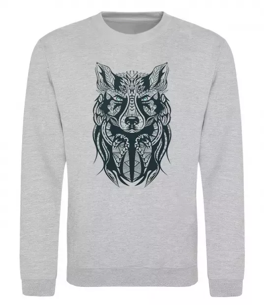 Свитшот Wolf eyes Серый меланж фото