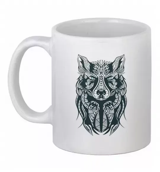 Чашка керамічна Wolf eyes Білий фото