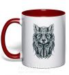 Чашка с цветной ручкой Wolf eyes Красный фото